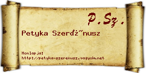 Petyka Szerénusz névjegykártya